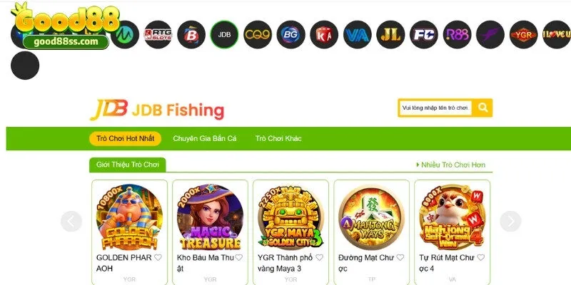 Top nhà phát hành game bắn cá uy tín đang hợp tác cùng Good88